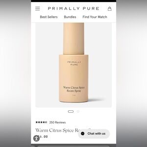 Primally Pure Warm Citrus Spice Room Spray. NIB.
